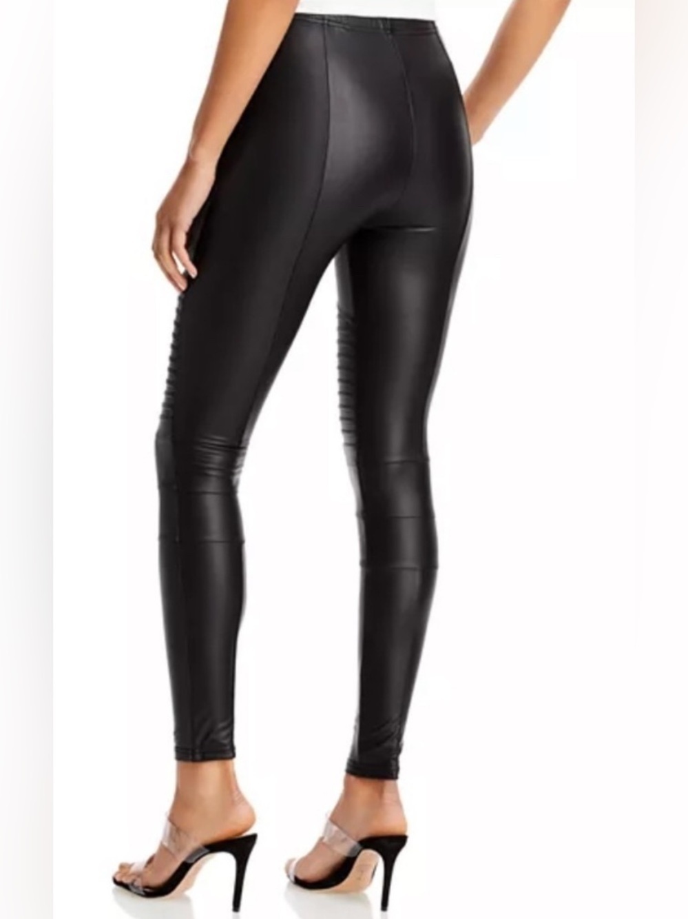 PLUSH Fleece Lined Faux Leather Moto Leggings - Picture 2 of 10